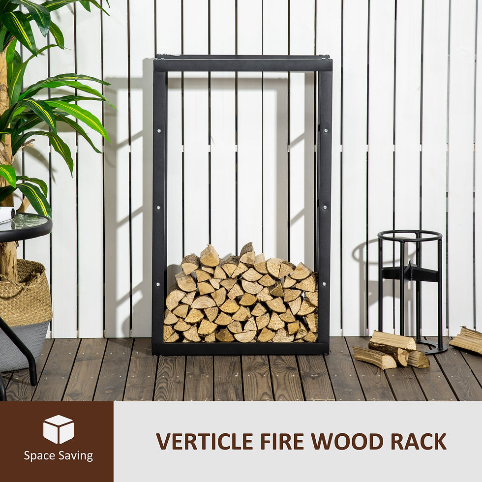 Thumbnail: Metal Firewood Log Holder Tall Firewood Rack Indoor Outdoor Fireplace Wood Stora