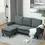 Thumbnail: HOMCOM Corner Sofa with Reversible Chaise Lounge, Corduroy Fabric 3 Seater Sofa