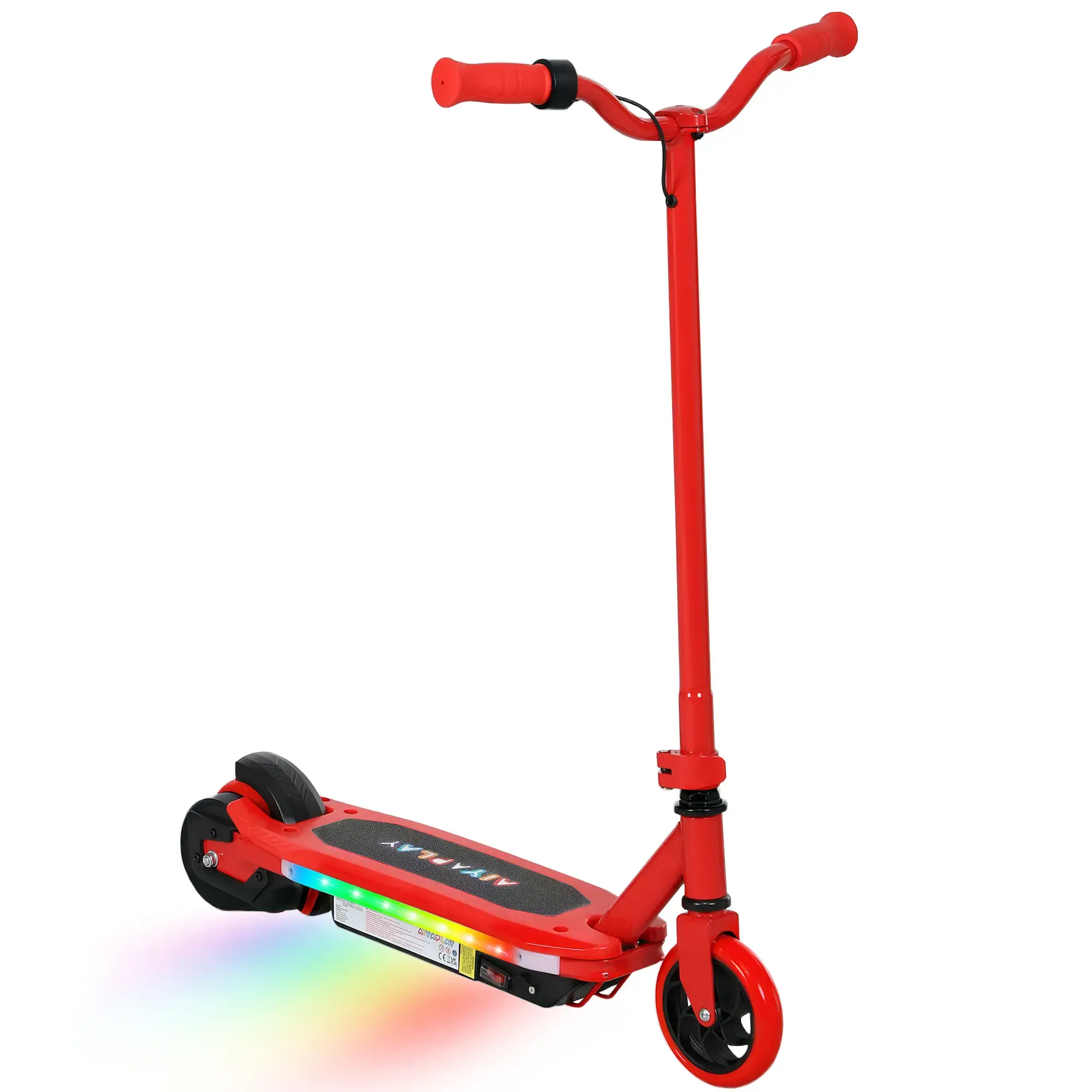 Red Electric Scooter for Ages 6-14 w/ Colourful Light & Electric Brake