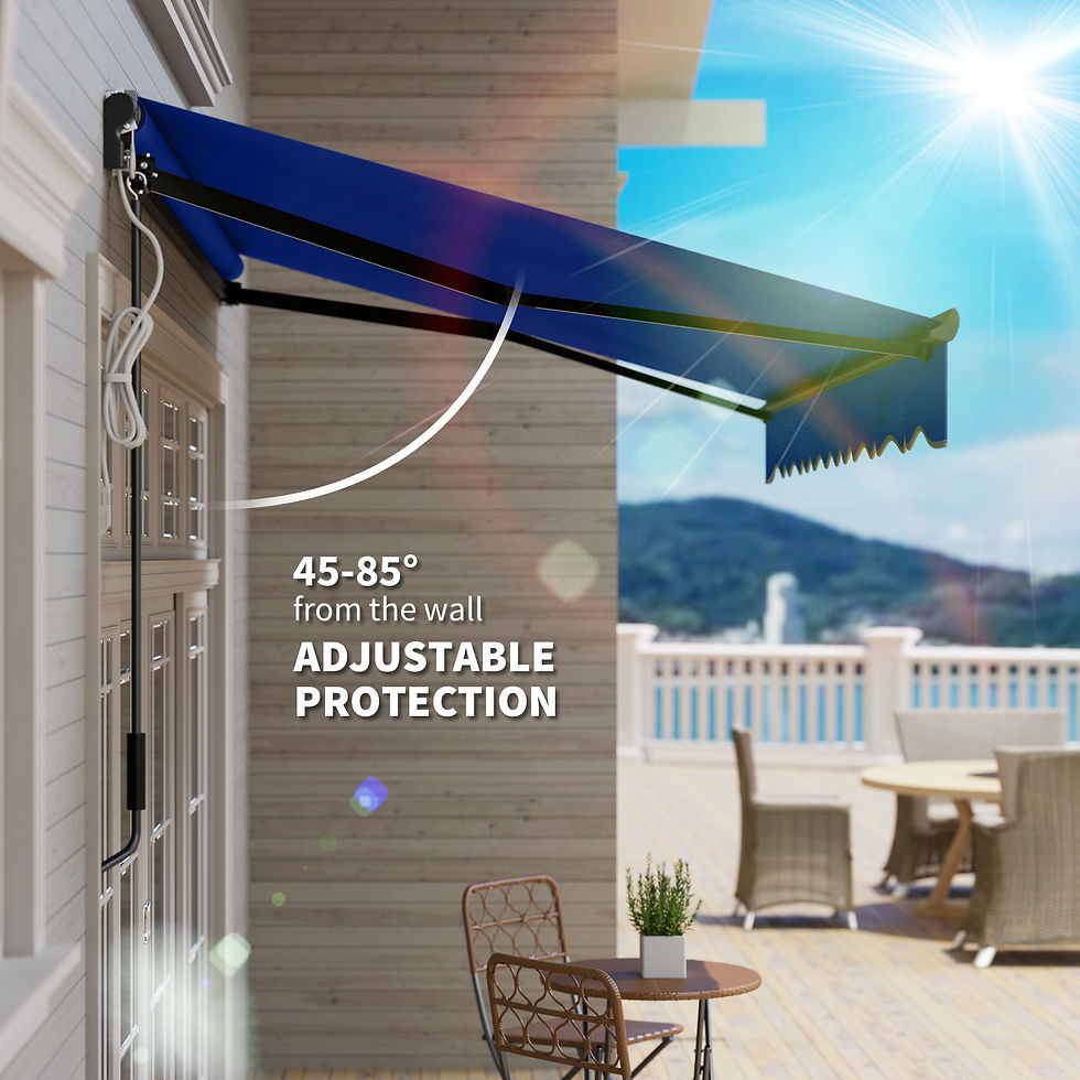 Thumbnail: 3 x 2.5m Electric Awning with LED Light and Remote Controller, Aluminium Frame D