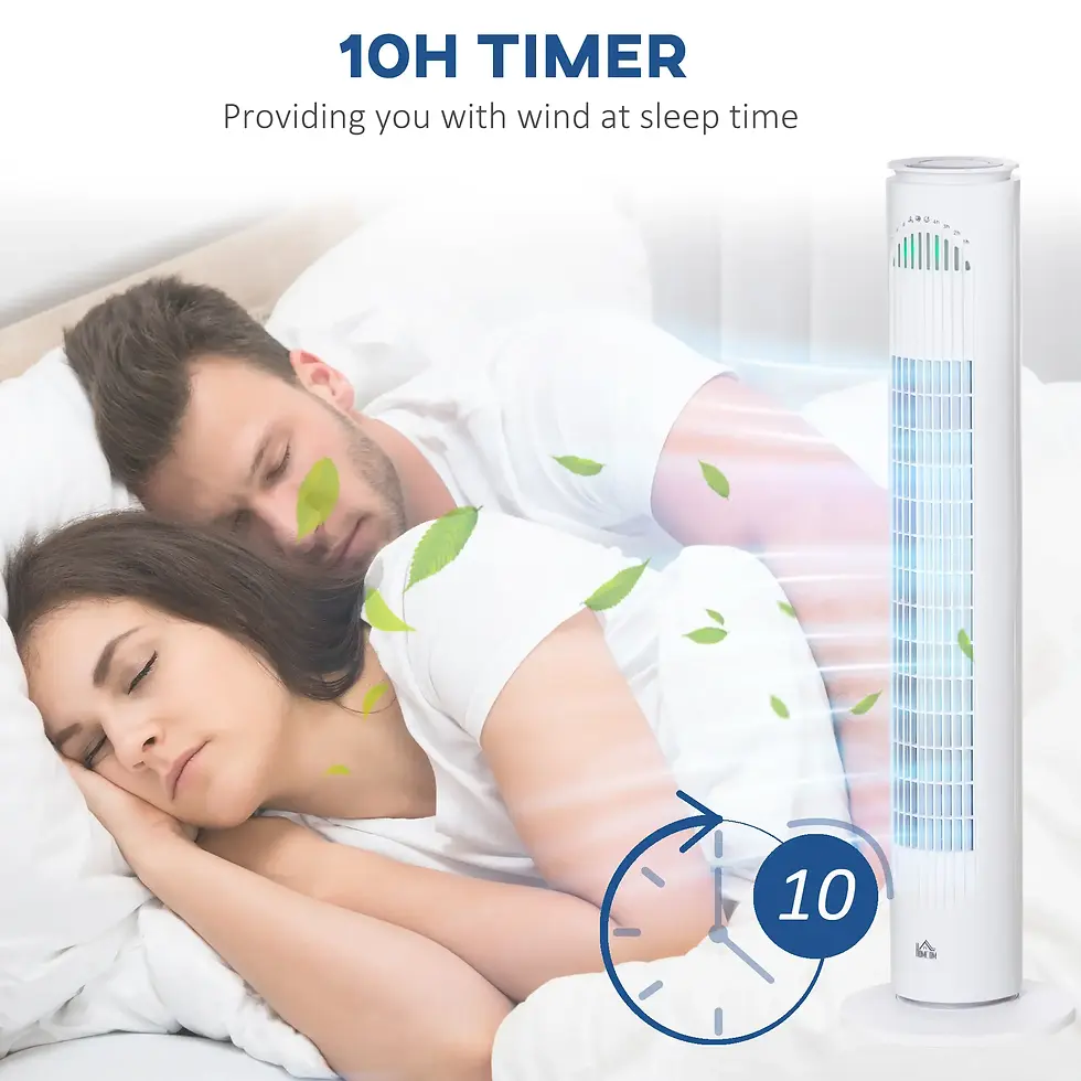 Thumbnail: HOMCOM 30'' Freestanding Tower Fan, 3 Speed 3 Mode, 10h Timer, 70 Degree Turning