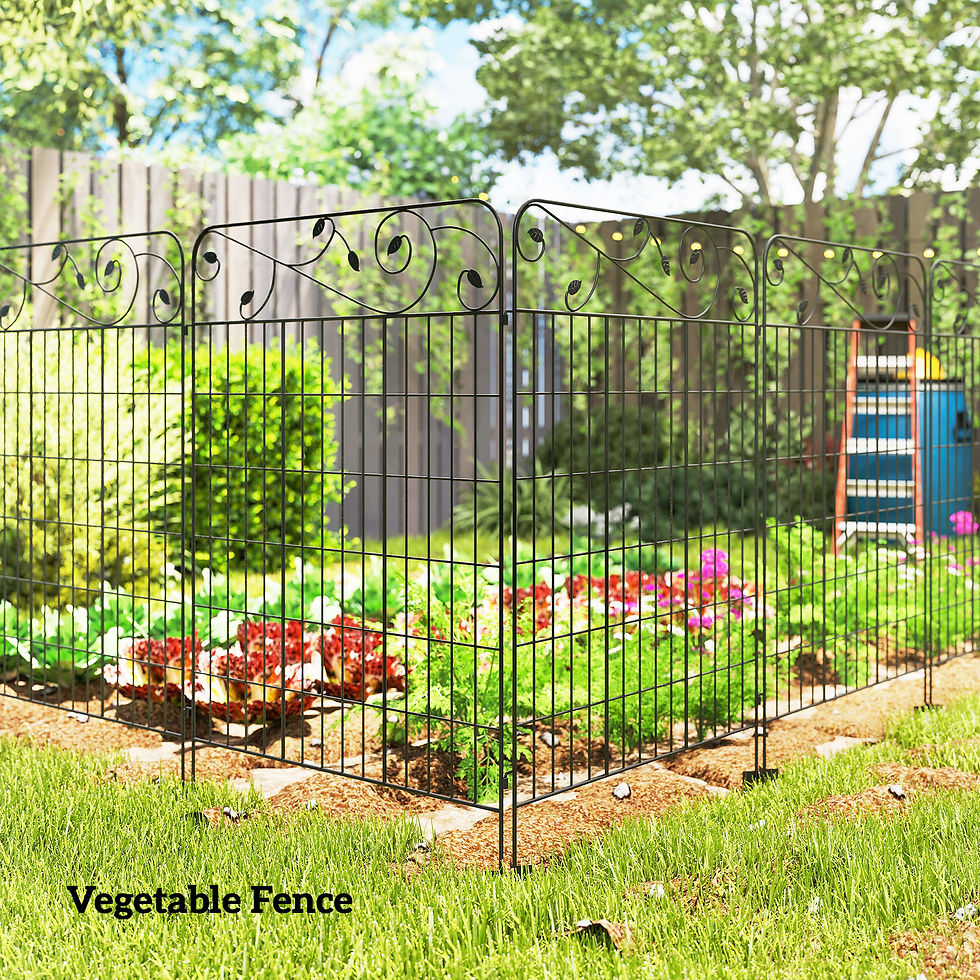 Thumbnail: Decorative Garden Fencing, 4PCs Outdoor Picket Fence Panels, 43in x 11.5ft Rustp
