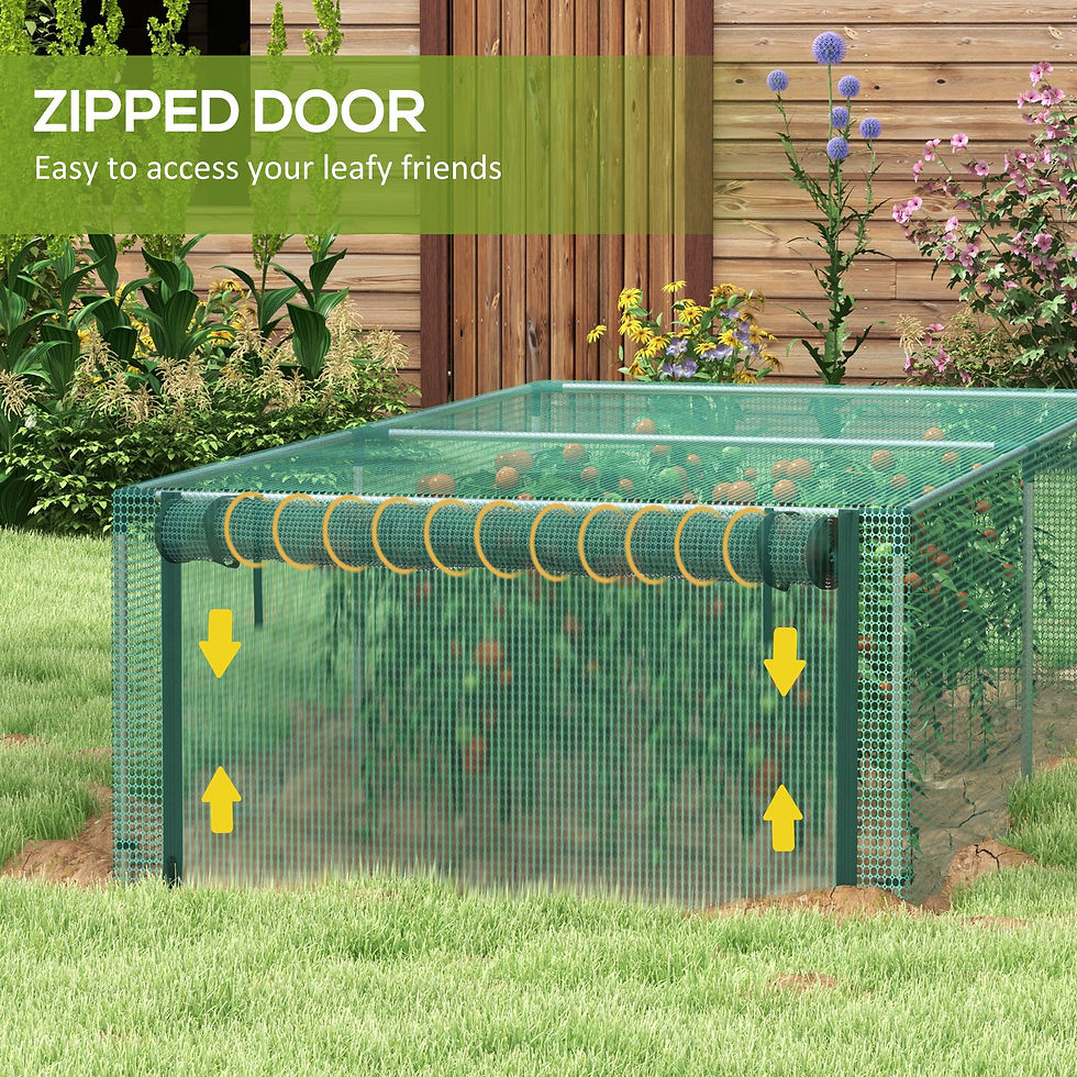 Thumbnail: 8' x 4' Plant Protection Cage, with Door, Green