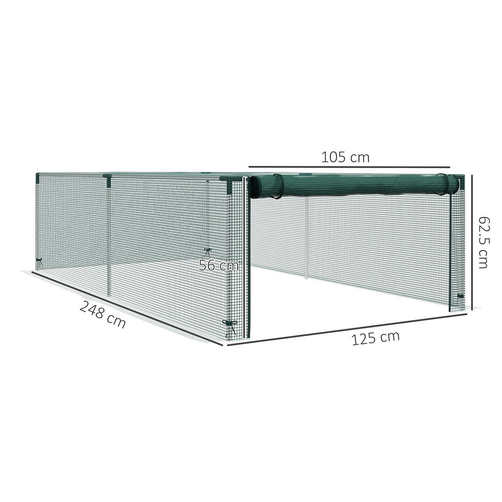 Thumbnail: 8' x 4' Plant Protection Cage, with Door, Green