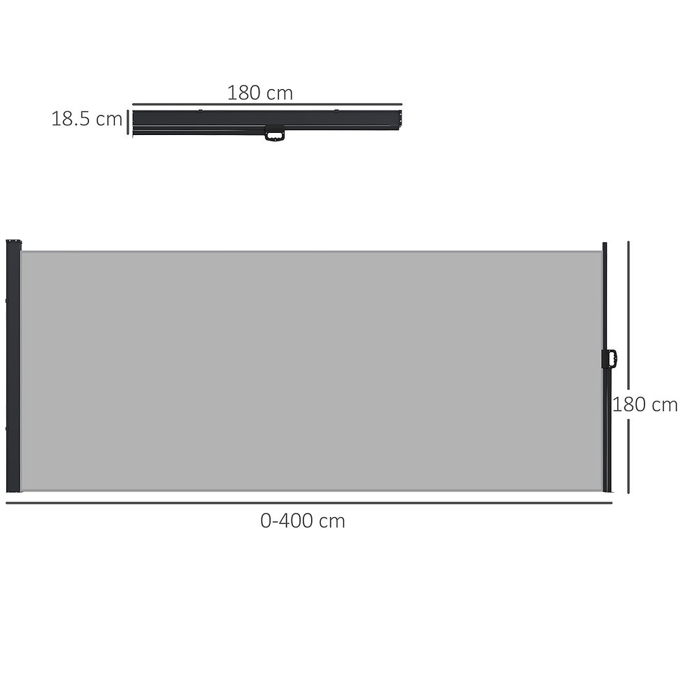 Thumbnail: Retractable Side Awning, Outdoor Privacy Screen for Garden, Hot Tub, Balcony, Te