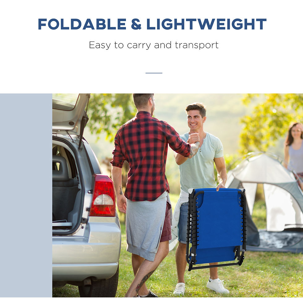 Thumbnail: Set of Two Folding Sun Loungers, with Four-Position Backs - Blue