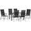 Thumbnail: Outsunny 7 Piece Garden Dining Set, Outdoor Table and 6 Folding Chairs - Black