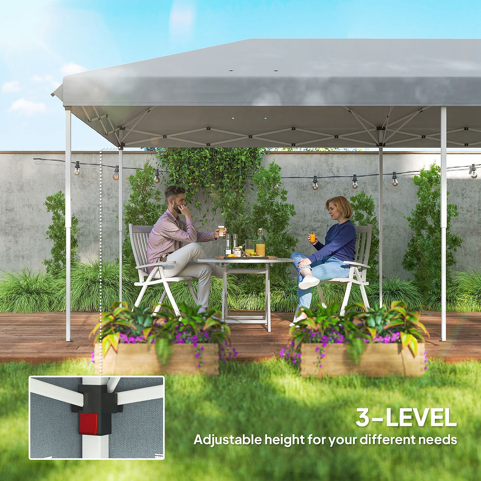 Thumbnail: 3 x 6m Pop Up Gazebo, Outdoor Canopy Shelter, Marquee Party Wedding Tent with 6