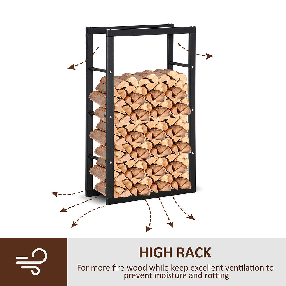 Thumbnail: Metal Firewood Log Holder Tall Firewood Rack Indoor Outdoor Fireplace Wood Stora
