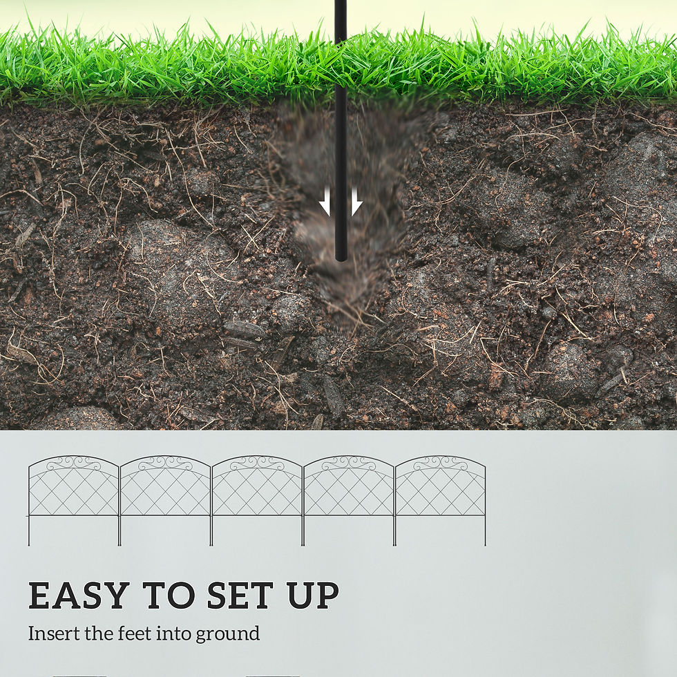 Thumbnail: 3m Decorative Metal Garden Fence - Diamond and Swirl Pattern