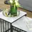Thumbnail: HOMCOM Modern Coffee Table Set of Two, Marble-Effect Nesting Side Tables - White