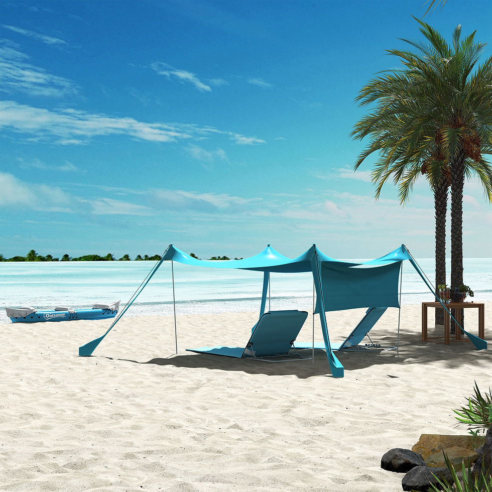 Thumbnail: Outsunny Set of Two Metal Frame Beach Chairs, with Reclining Backs - Blue
