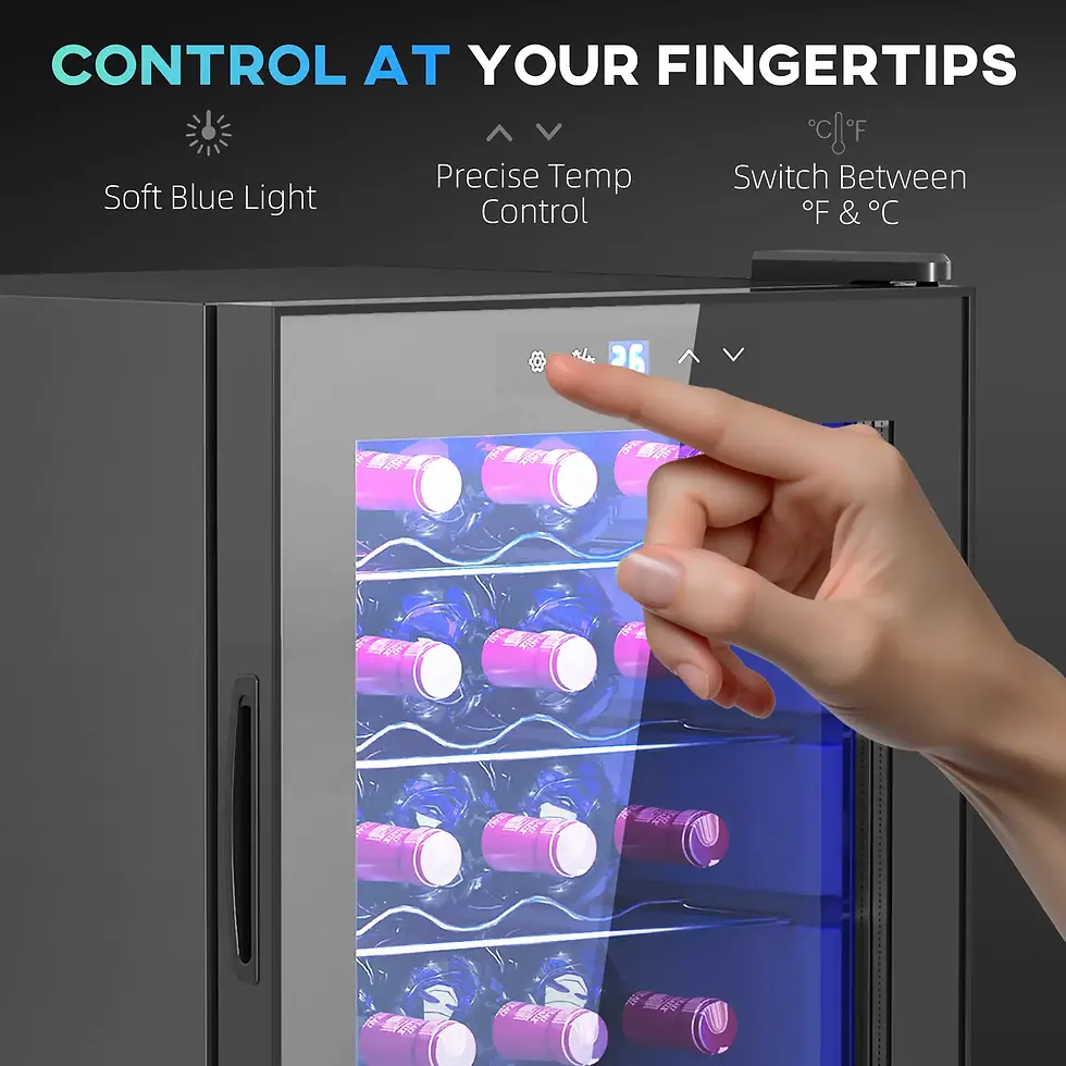 Thumbnail: HOMCOM 20 Bottle 5-18℃ Countertop Wine Fridge - Black