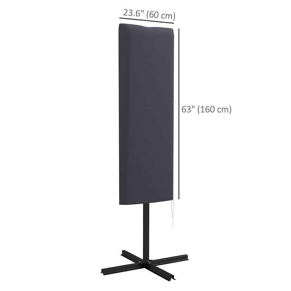 Thumbnail: Outdoor Cantilever Umbrella Cover Parasol with Rod, Zipper, Dark Grey