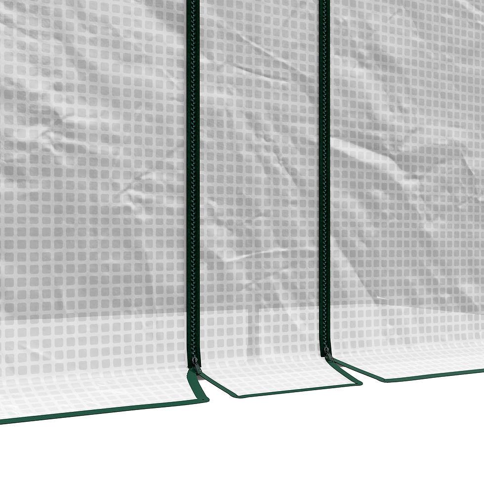 Thumbnail: 200 x 100cm Walk-In Greenhouse, with Zipped Doors - White