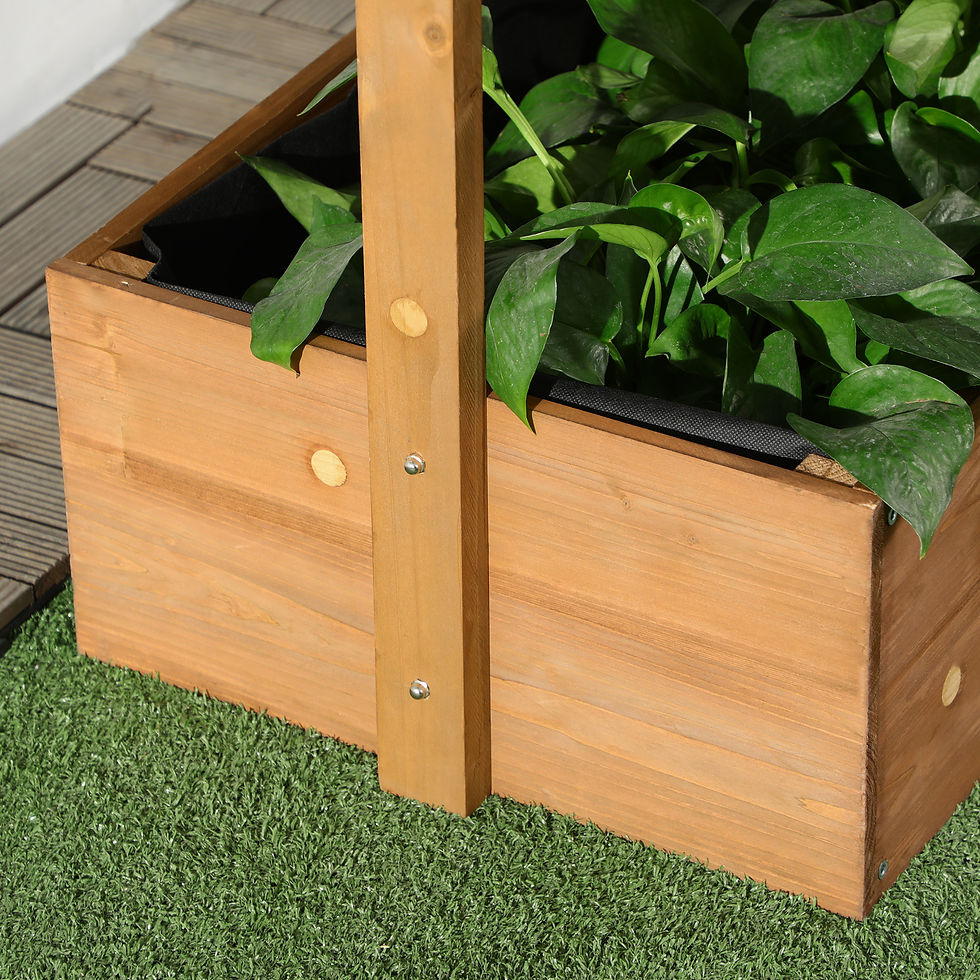 Thumbnail: Outsunny Four-Tier Basket Wooden Plant Stand - Orange