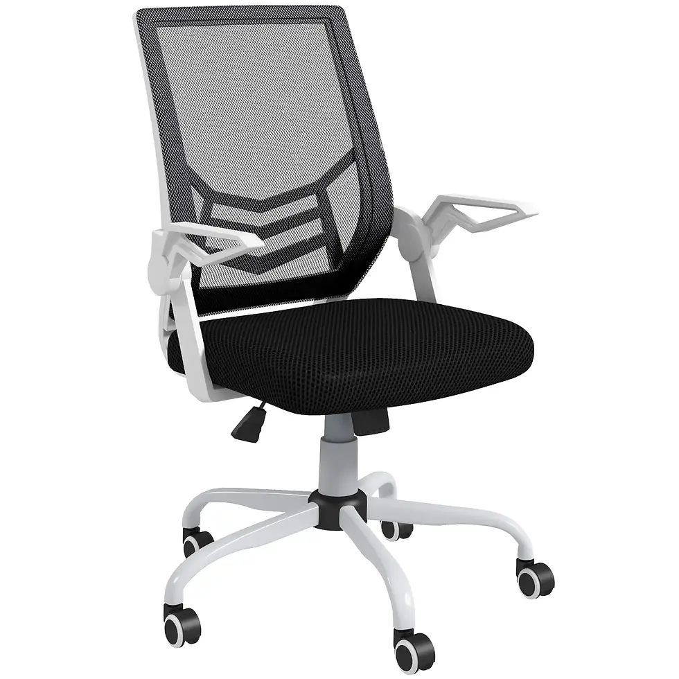 Thumbnail: Vinsetto Mesh Office Chair, Computer Desk Chair with Flip-up Armrests - Black