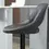 Thumbnail: HOMCOM Bar Stools Set of 2, Swivel Counter Height Barstools with Back -Dark Grey