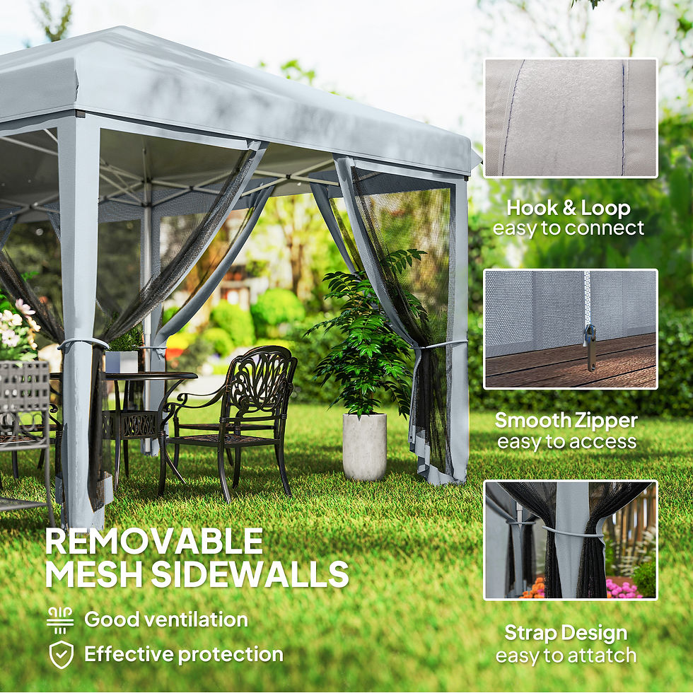 Thumbnail: 3 x 6m Pop Up Gazebo, Outdoor Canopy Shelter, Marquee Party Wedding Tent with 6