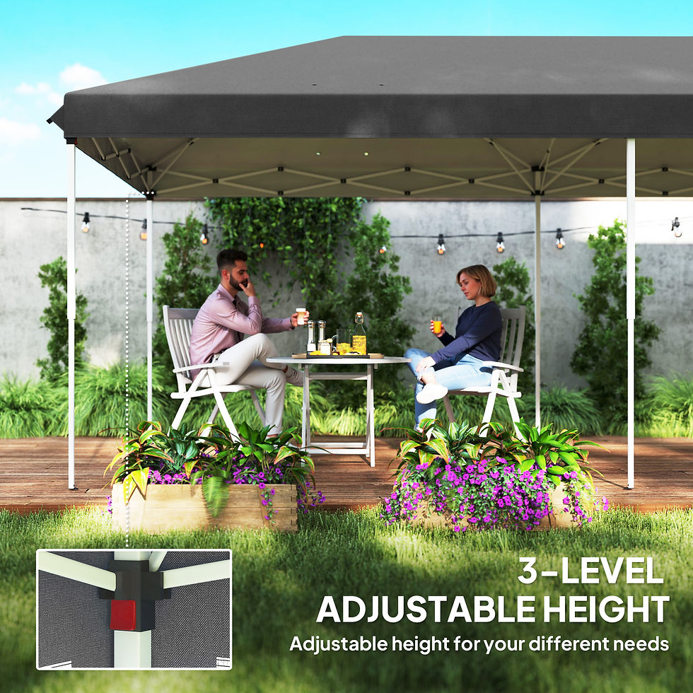 Thumbnail: 3 x 6m Pop Up Gazebo, Outdoor Canopy Shelter, Marquee Party Wedding Tent with 6