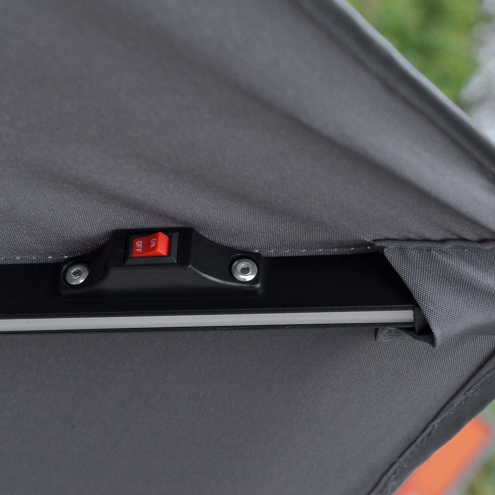 Thumbnail: Outsunny 3m LED Light Overhanging Parasol - Grey