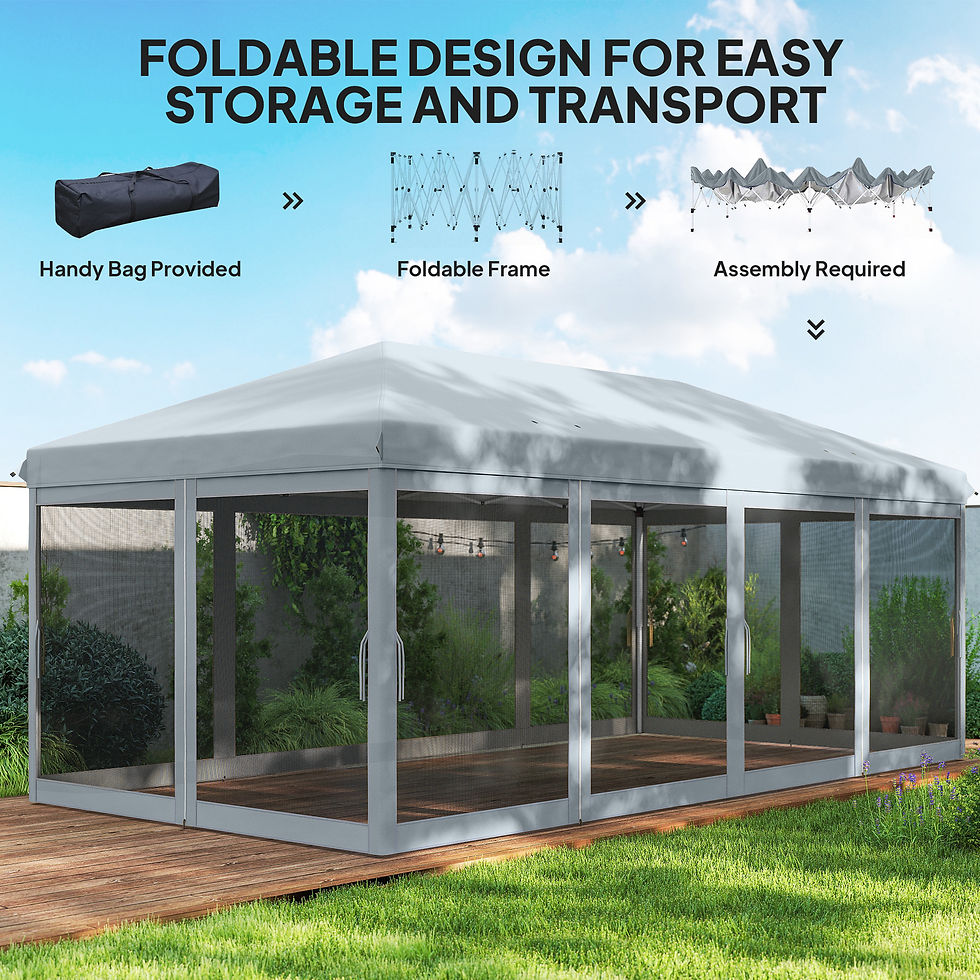 Thumbnail: 3 x 6m Pop Up Gazebo, Outdoor Canopy Shelter, Marquee Party Wedding Tent with 6