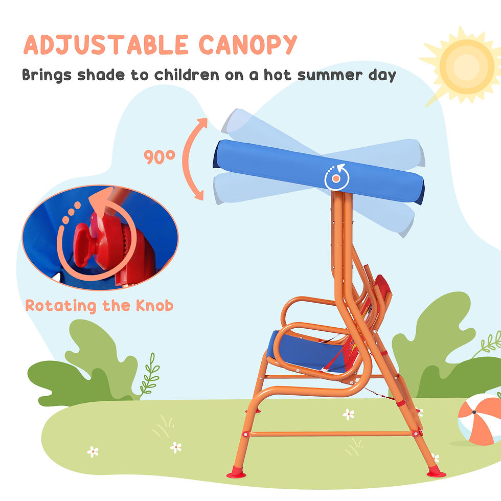 Thumbnail: Two Seater Kids Garden Swing, Cowboy Themed kids Swing Chair with Adjustable Can