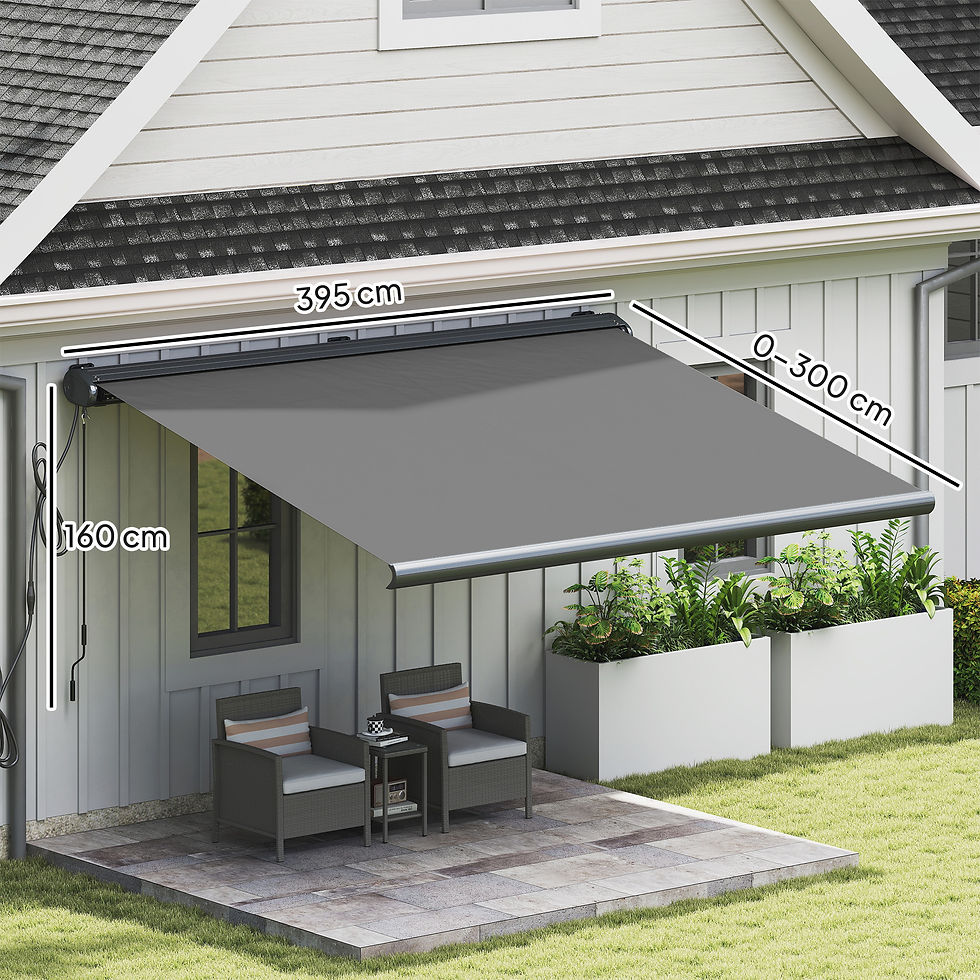 Thumbnail: 4 x 3(m) Full Cassette Electric Awning with Remote Controller, Aluminium Frame D