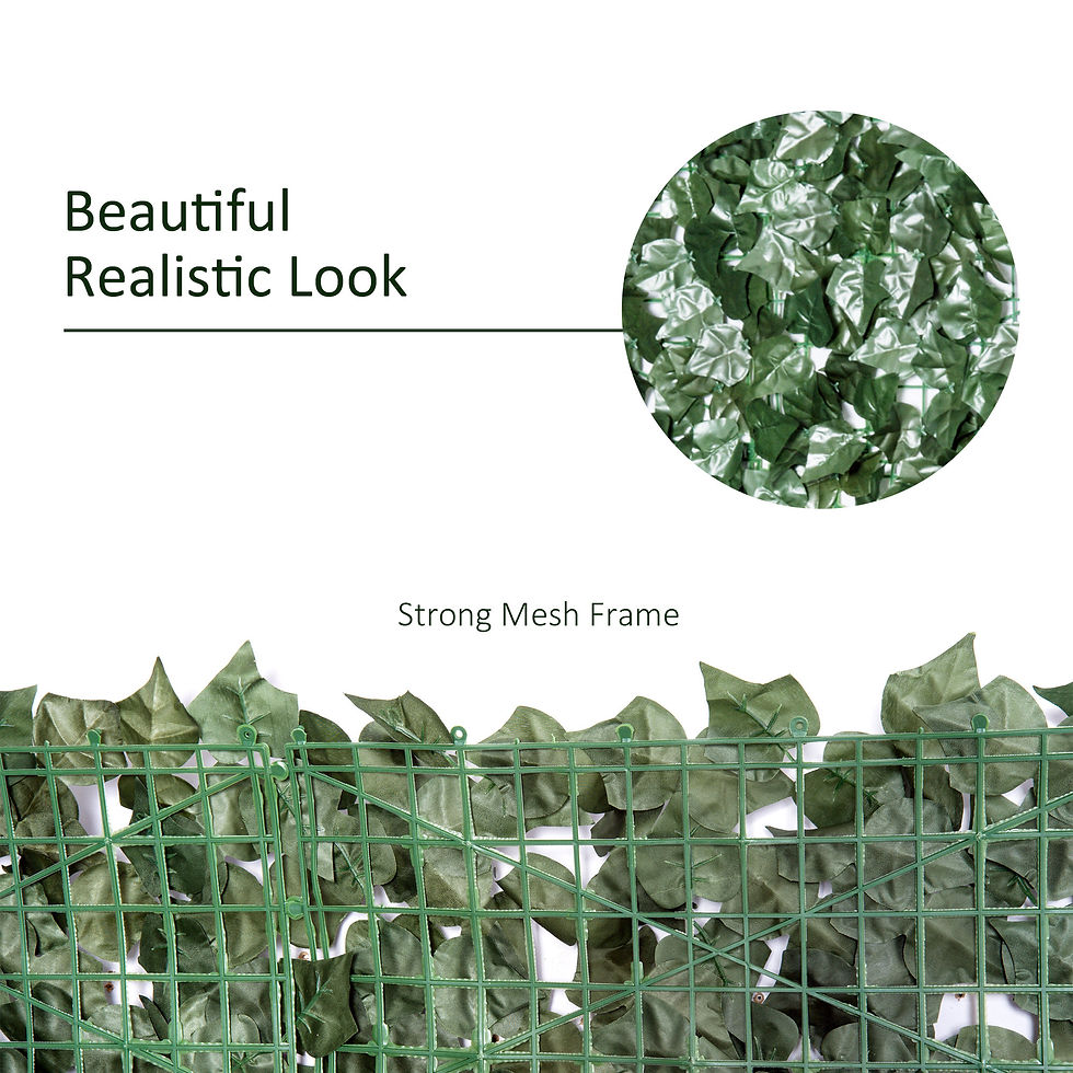 Thumbnail: 1-Piece Artificial Leaf Hedge Screen Privacy Fence Panel for Garden Outdoor Indo