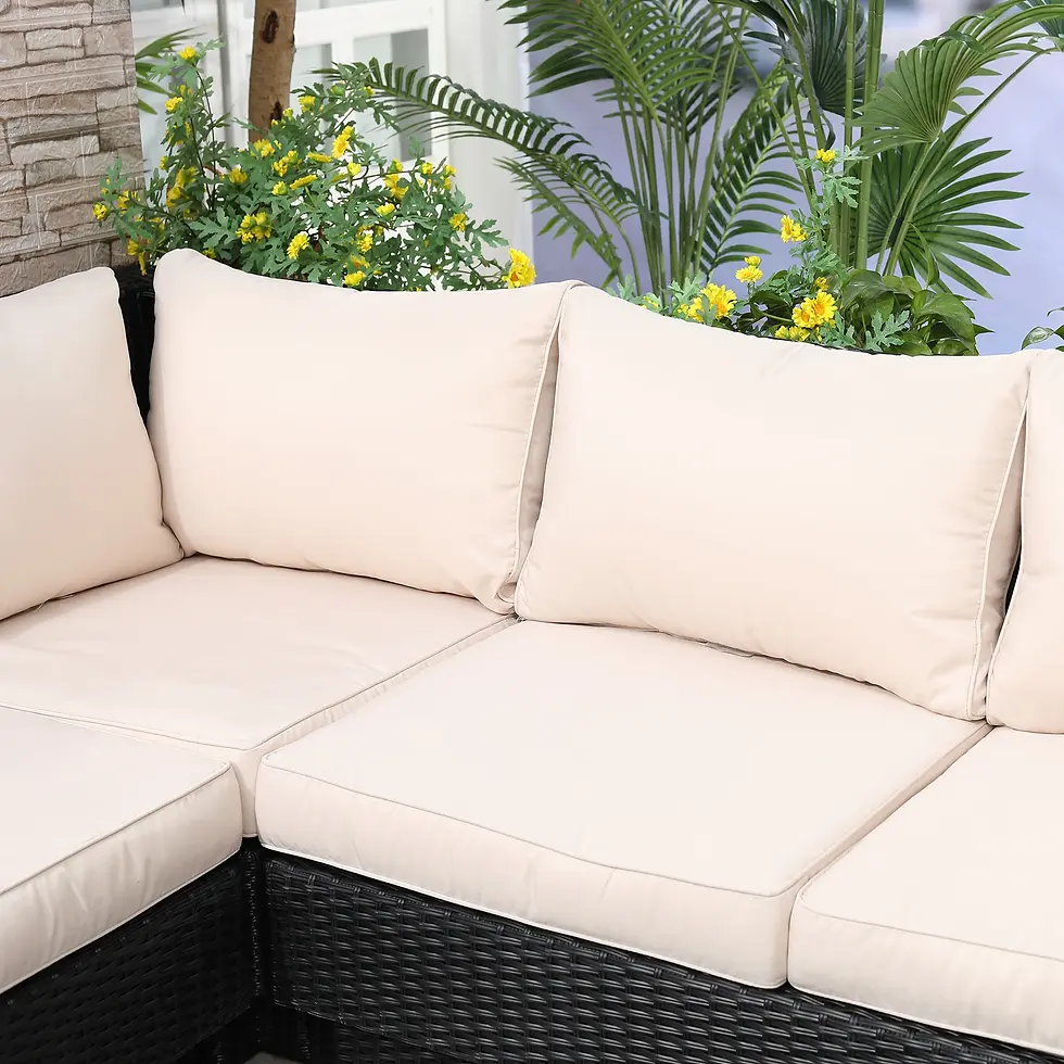 Thumbnail: Outsunny 4 PCs Rattan Garden Furniture Outdoor Sectional Corner Sofa - Black