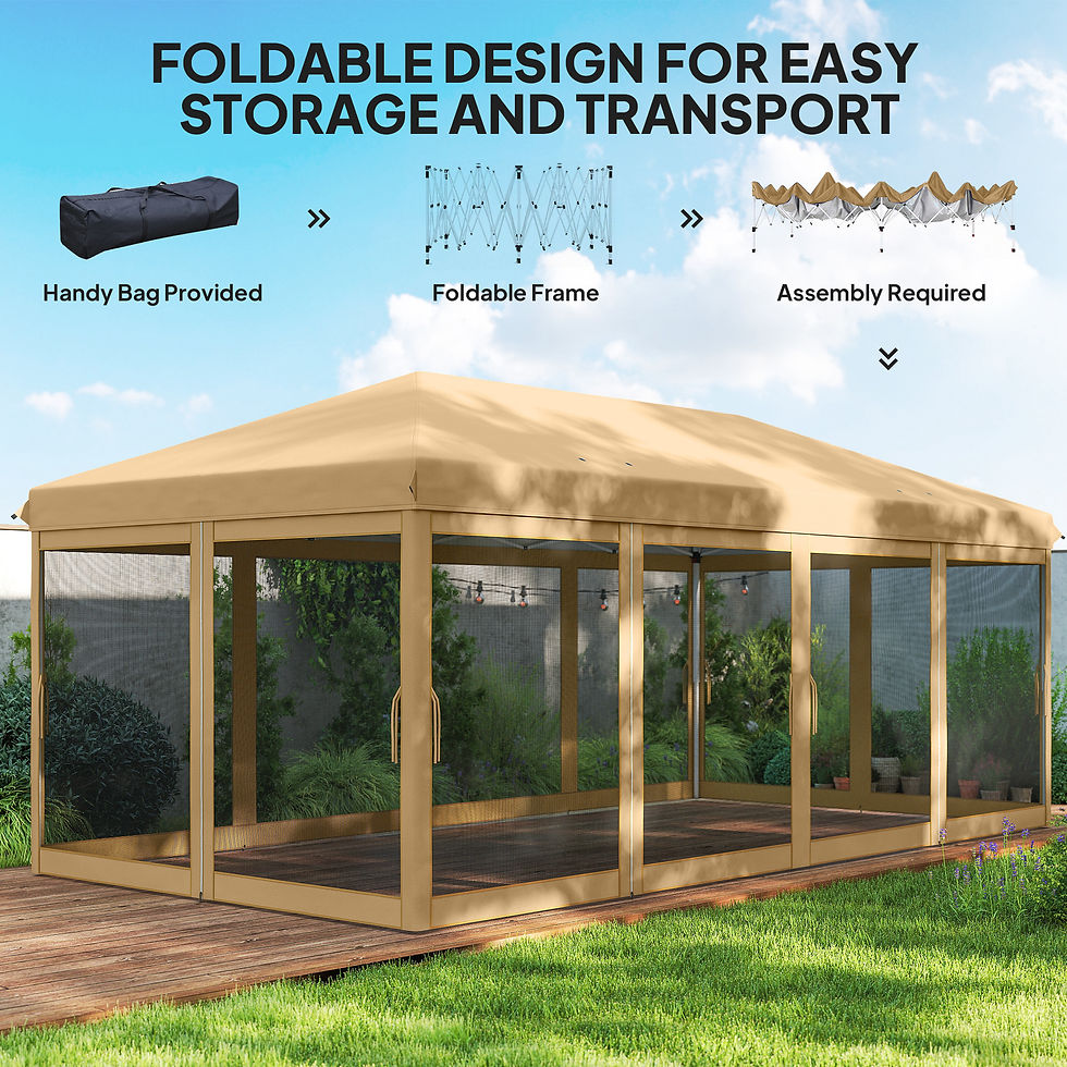 Thumbnail: 3 x 6m Pop Up Gazebo, Outdoor Canopy Shelter, Marquee Party Wedding Tent with 6