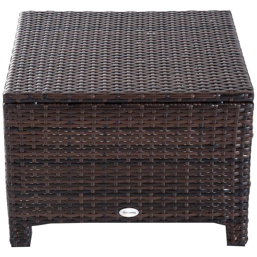 Thumbnail: Rattan Footstool Wicker Ottoman with Padded Seat Cushion Outdoor Patio Furniture