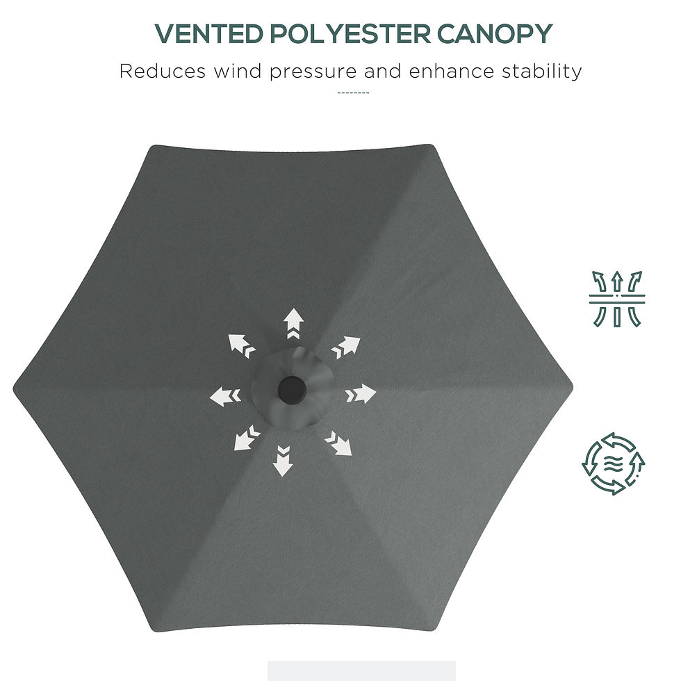 Thumbnail: 3(m) Solar LED Cantilever Parasol - Dark Grey