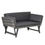 Thumbnail: 2 Seater Grey Rattan Garden Sofa with Cushions (2-in-1 Rattan Grey Daybed Sofa)