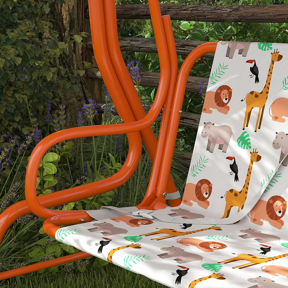 Thumbnail: Kids Porch Swing, 2-Seater Patio Swing Bench Hammock with Seat Belts, Adjustable