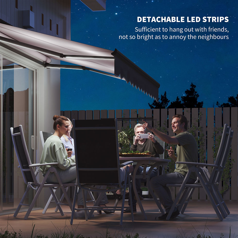 Thumbnail: 2.5 x 2m Electric Awning with LED Light and Remote Controller, Aluminium Frame D