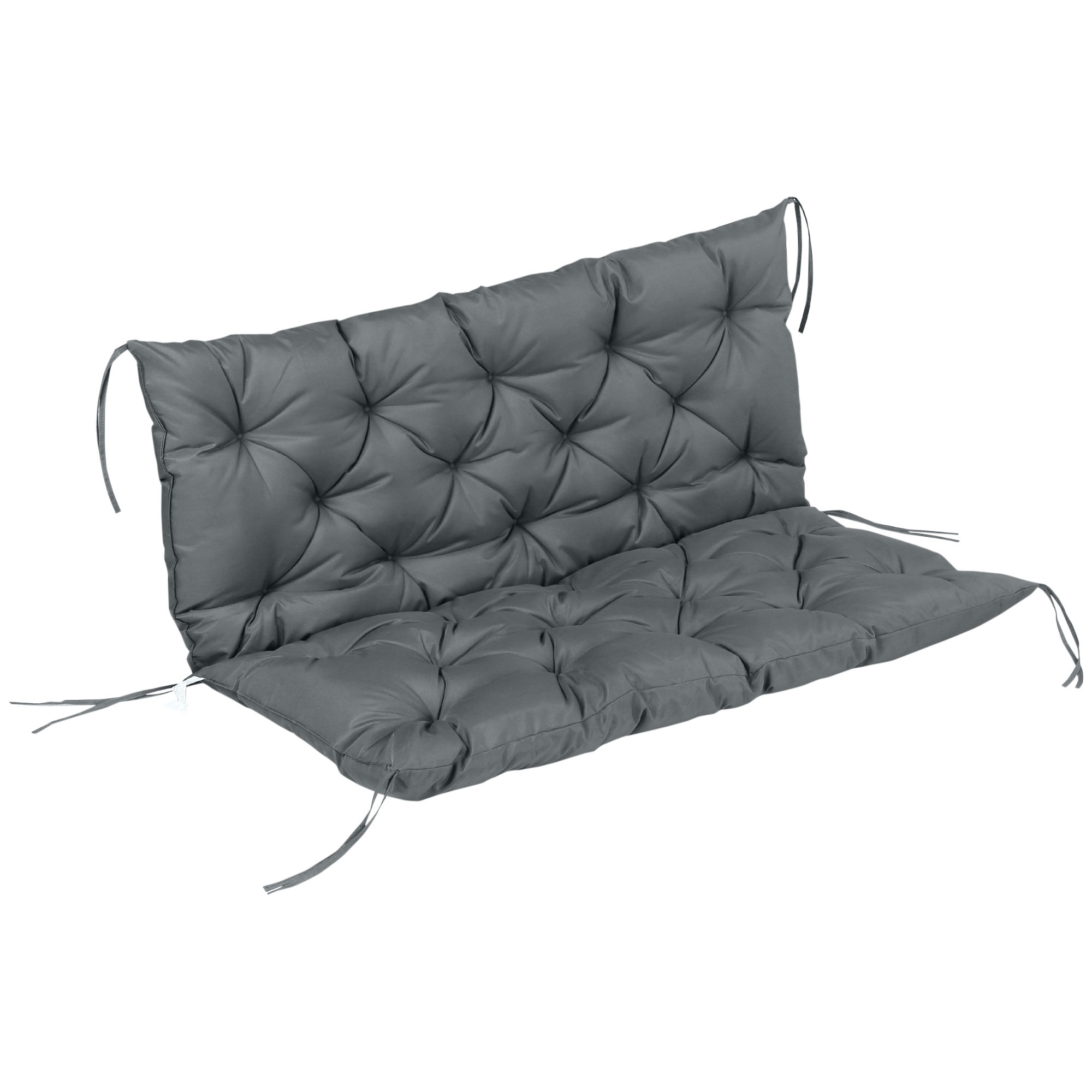 Outsunny Garden Bench Cushion, 2 Seater Swing Chair Cushion, Seat Pad with Ties