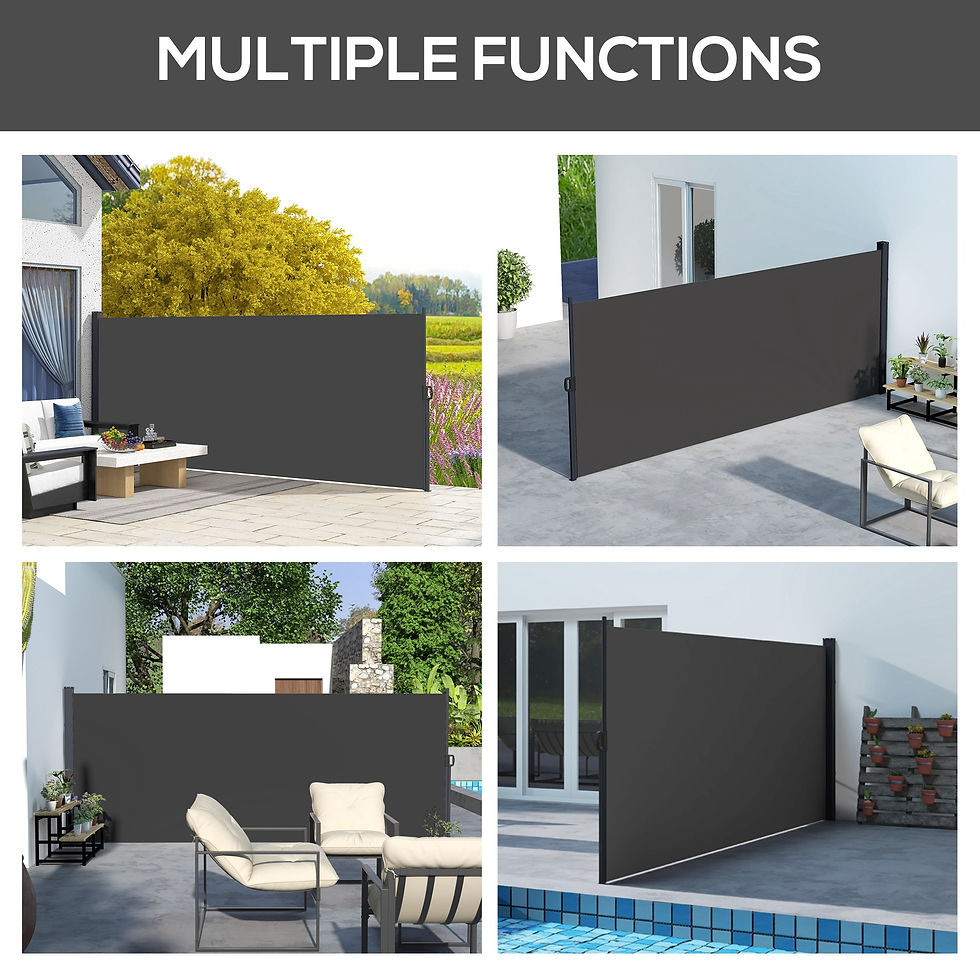 Thumbnail: Retractable Side Awning, Outdoor Privacy Screen for Garden, Hot Tub, Balcony, Te