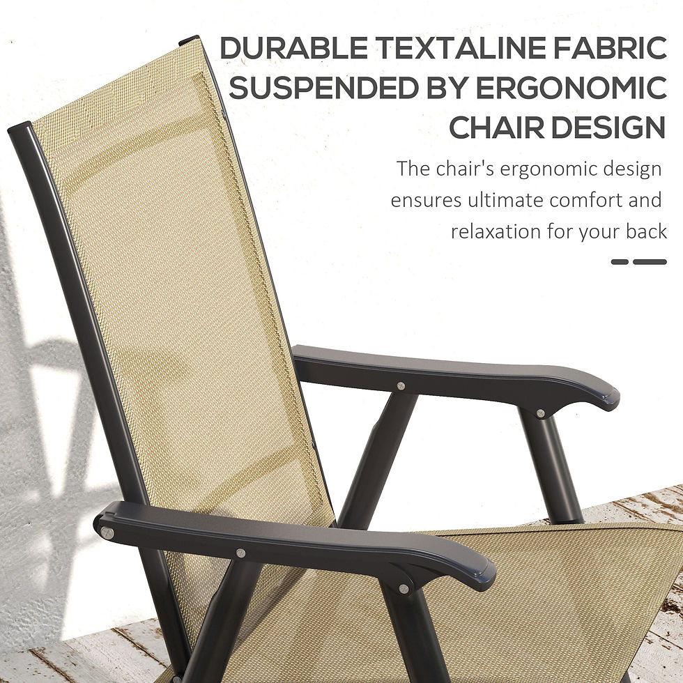 Thumbnail: Set of Four Folding Garden Chairs - Light Brown