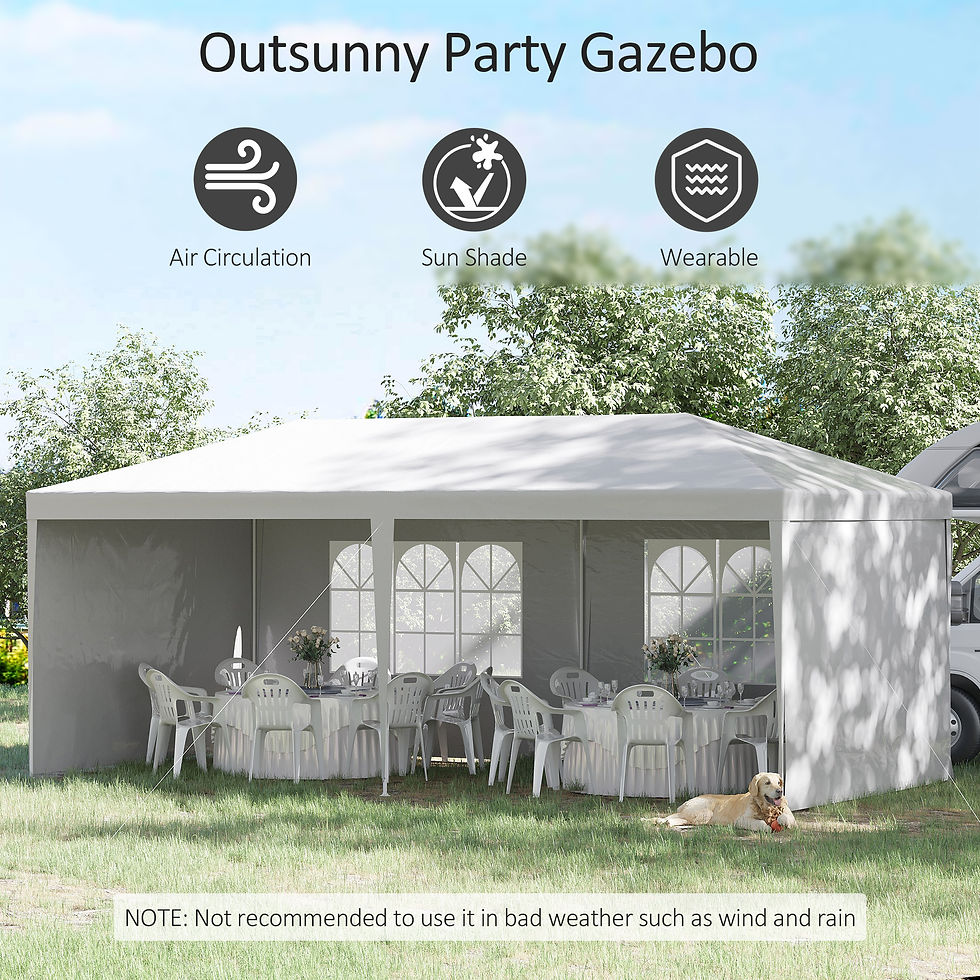 Thumbnail: 6 x 3 m Party Tent Gazebo Marquee Outdoor Patio Canopy Shelter with Windows and