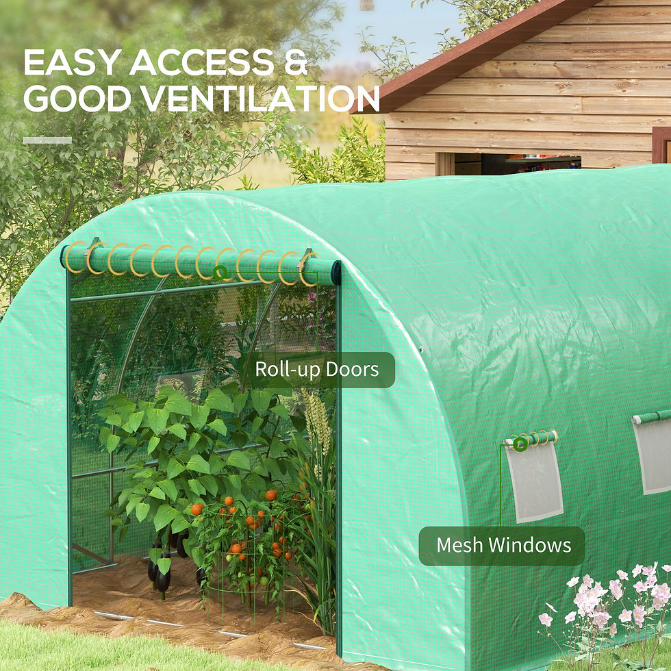 Thumbnail: Outsunny Sprinkler System Polytunnel Greenhouse, 4 x 3(m), Green