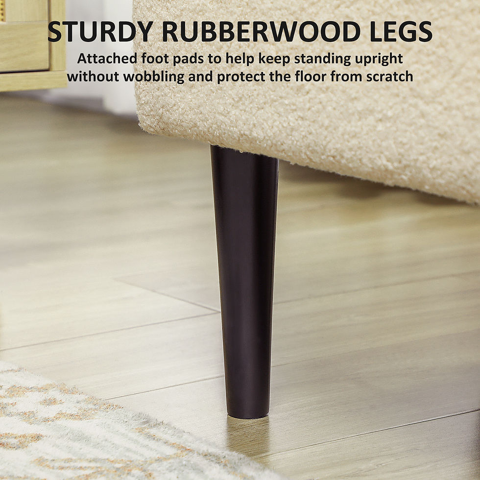 Thumbnail: HOMCOM 57L Teddy Fleece Storage Ottoman - Cream