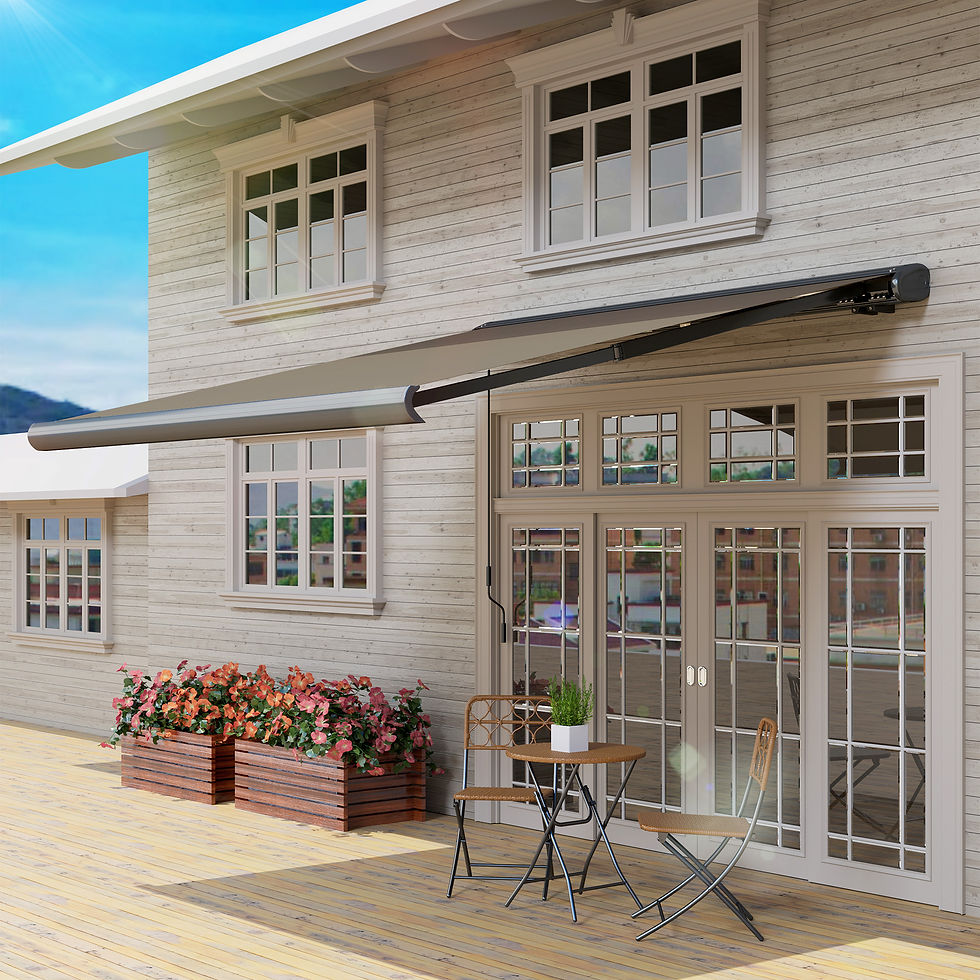 Thumbnail: 3 x 2.5 m Electric Awning with Remote Controller, Aluminium Frame DIY Retractabl