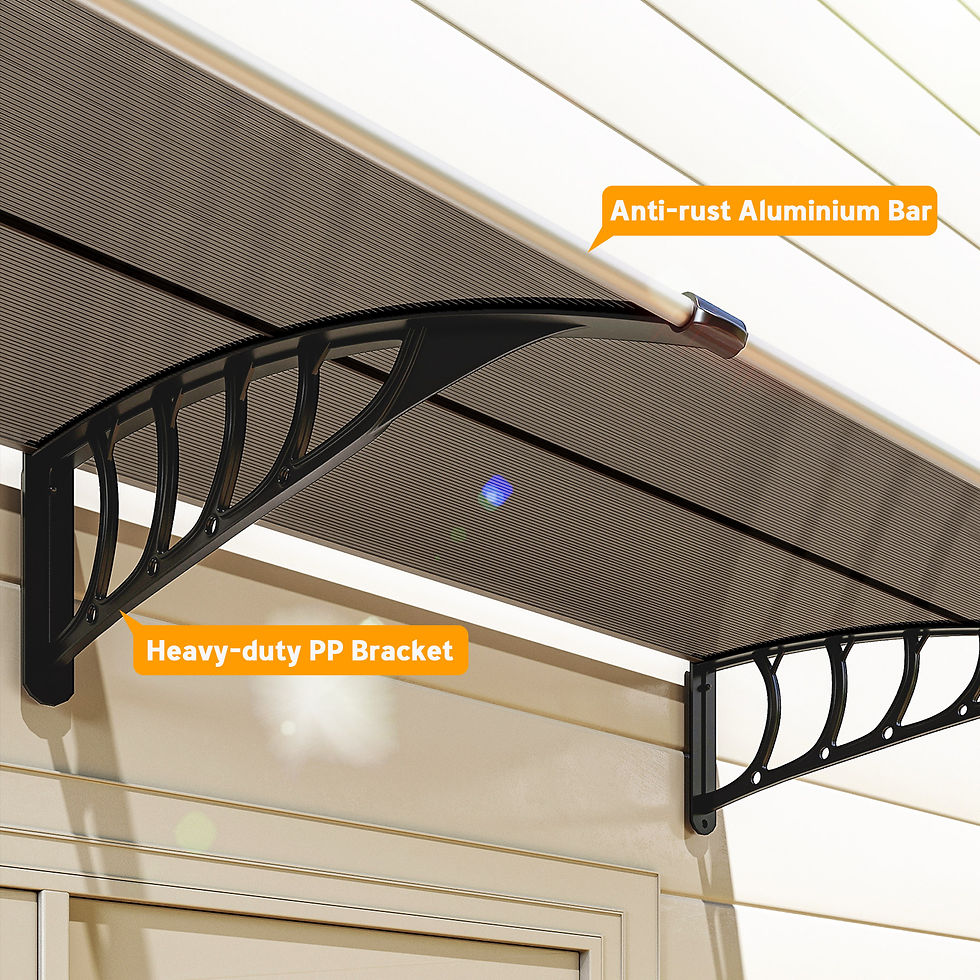 Thumbnail: Outsunny Front Door Canopy, Outdoor Awning, Rain Shelter, 200 x 96cm, Brown