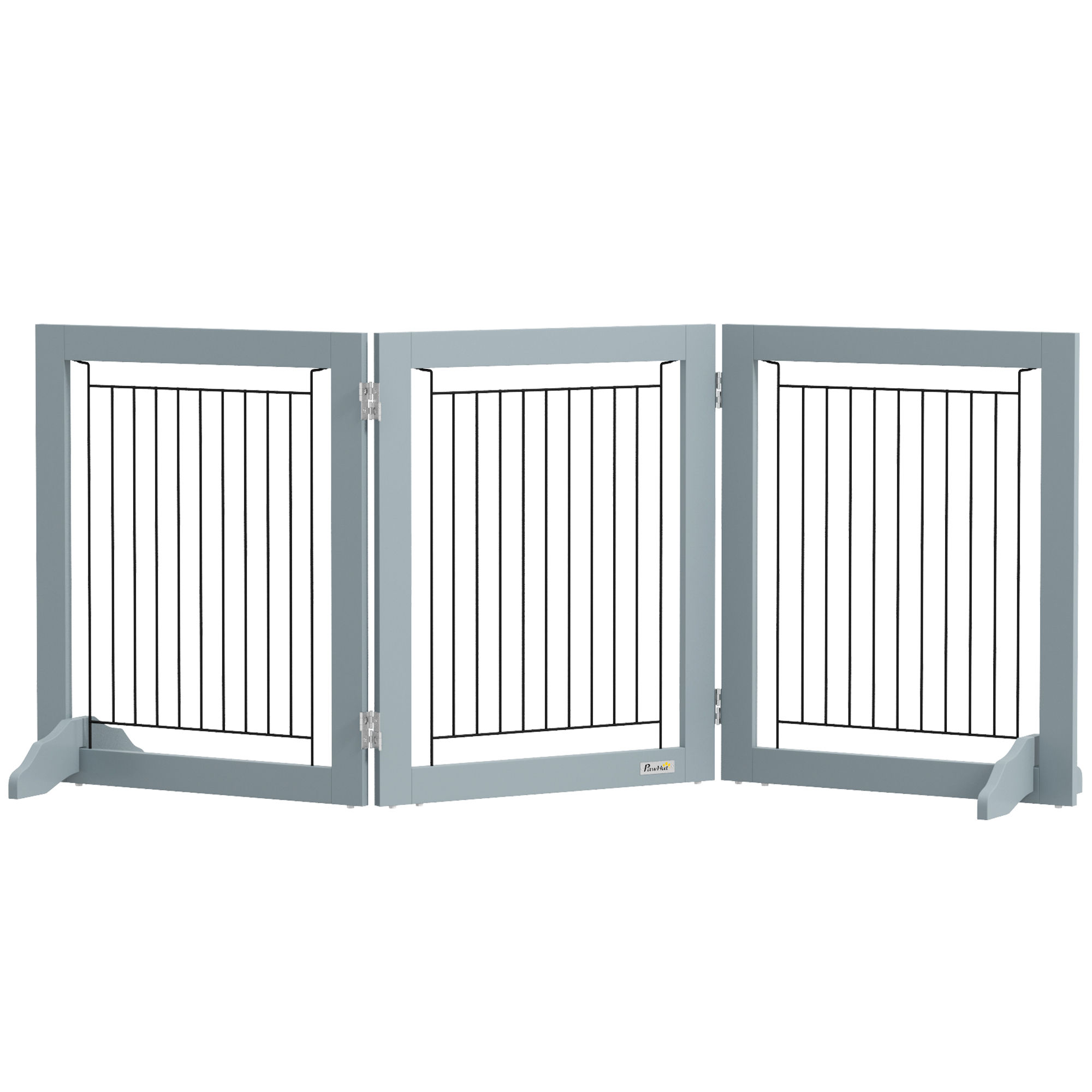 PawHut Foldable Pet Gate, with Three Panels & Two Support Feet -