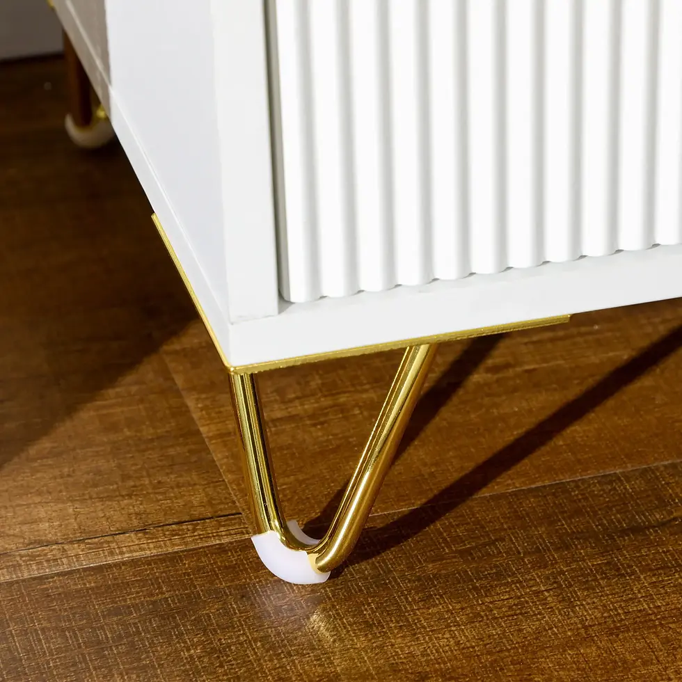Thumbnail: HOMCOM Elegant Chest of Two Drawers - White/Gold-Tone