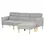 Thumbnail: HOMCOM L Shape Sofa Bed Set, Linen Fabric Corner Sofa Bed with Rubber Wood Legs