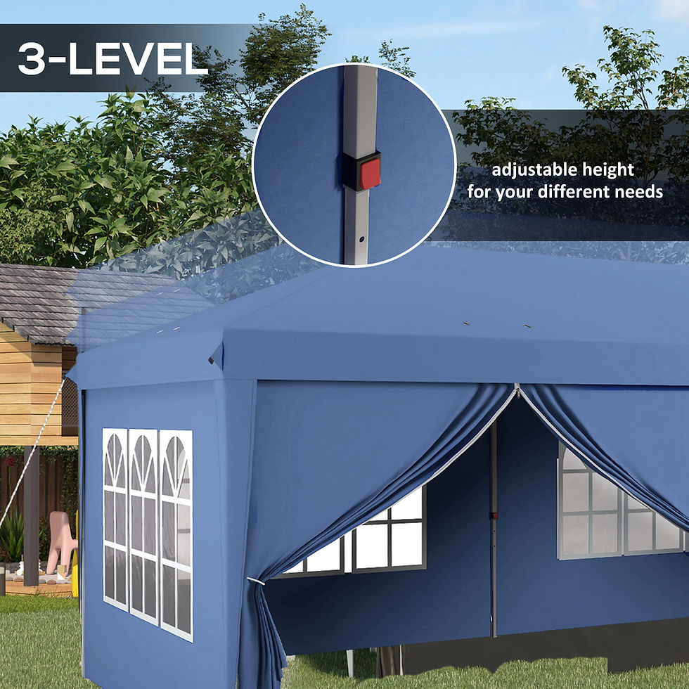 Thumbnail: 3 x 6m Pop-Up Gazebo, with Curtain Walls and Windows - Blue