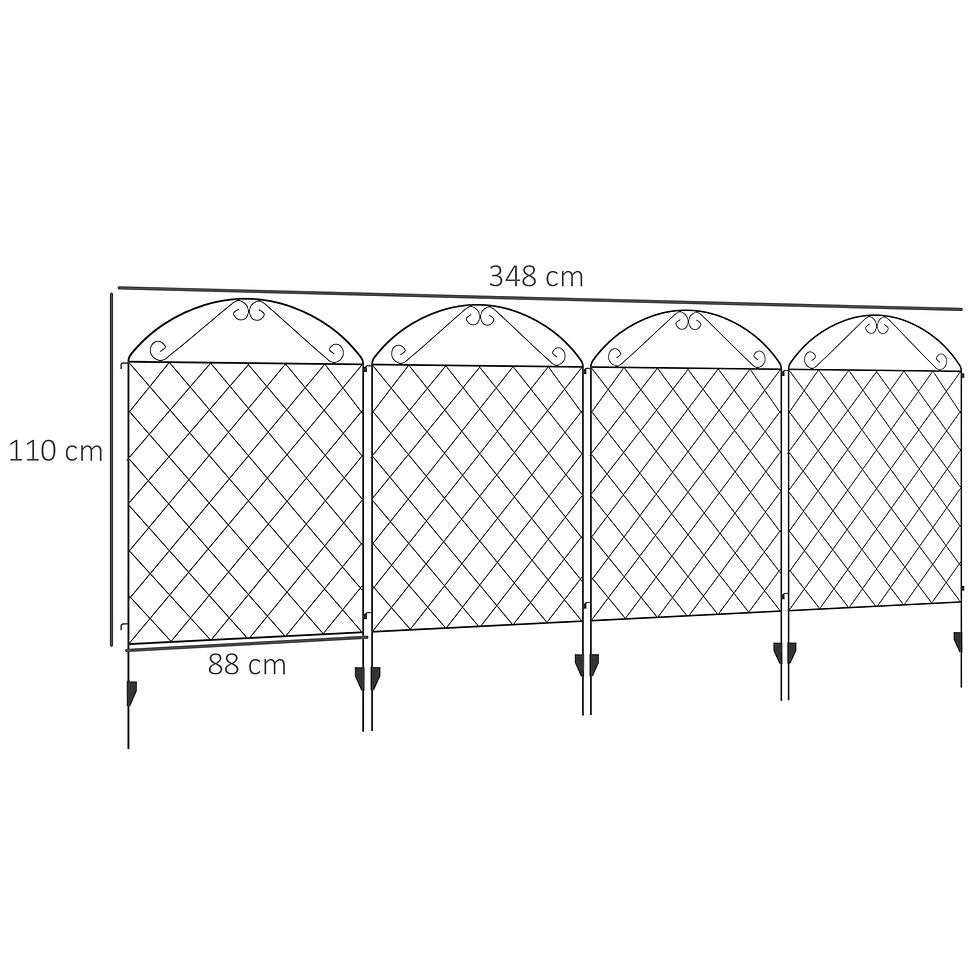 Thumbnail: Outsunny Decorative Garden Fencing, 43in x 23ft Outdoor Picket Fence Panels,