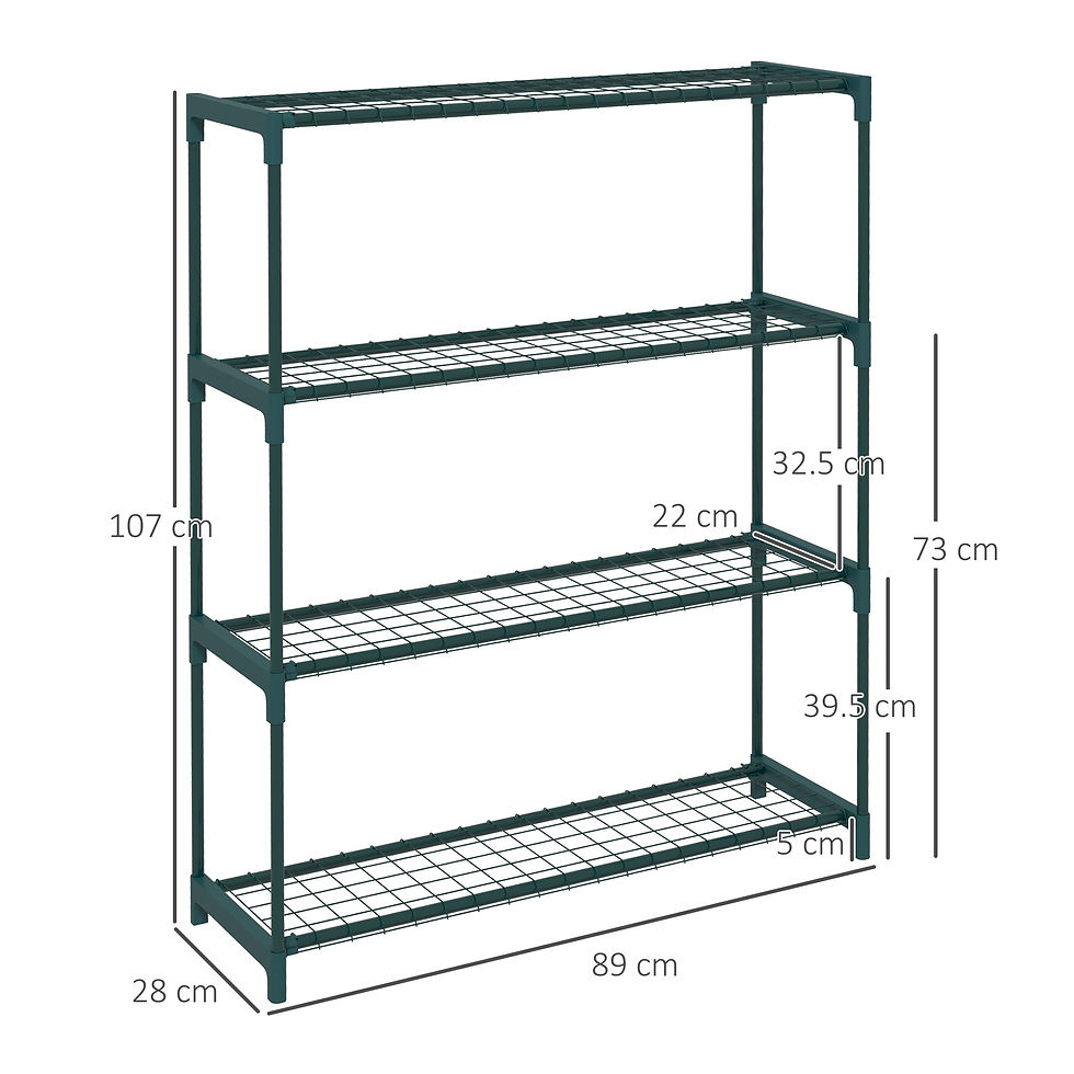 Thumbnail: Four-Tier Steel Plant Shelf - Black